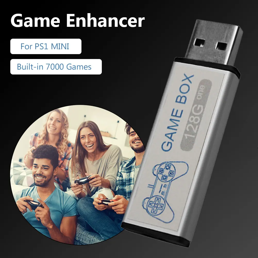 

Portable 128GB Game Enhancer Plug Open Source Simulator Expansion Pack for Playstation Accessories Built-in 7000 Games