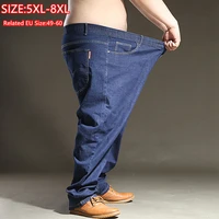 jeans men big size 200kg mens brand black elastic stretched plus 5xl 6xl 7xl 8xl 56 58 60 blue classic denim trousers man pants