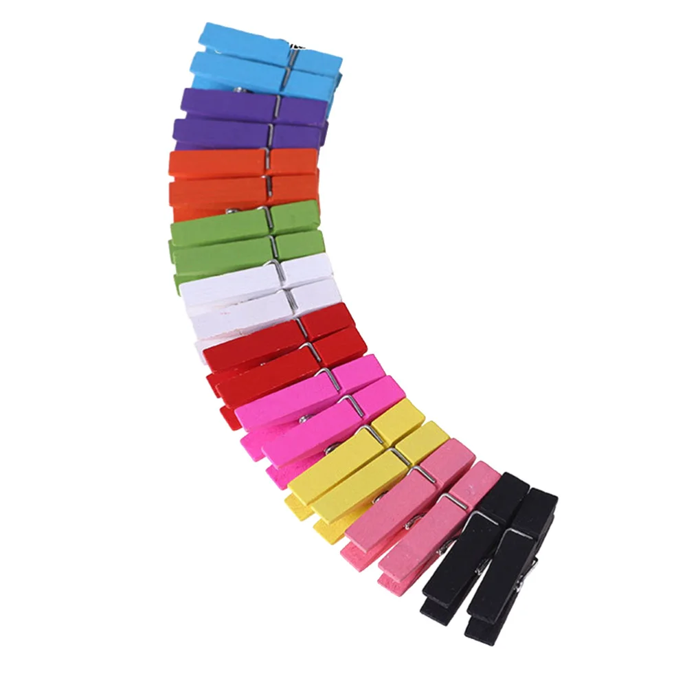 

100pcs DIY Handcraft Colorful Wooden Clip Small Wooden Clip for Decoration