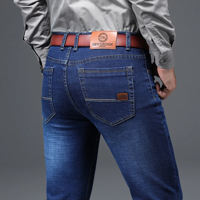 Мужские джинсы мужские Homme деним облегающие брюки прямые синие черные байкерские
