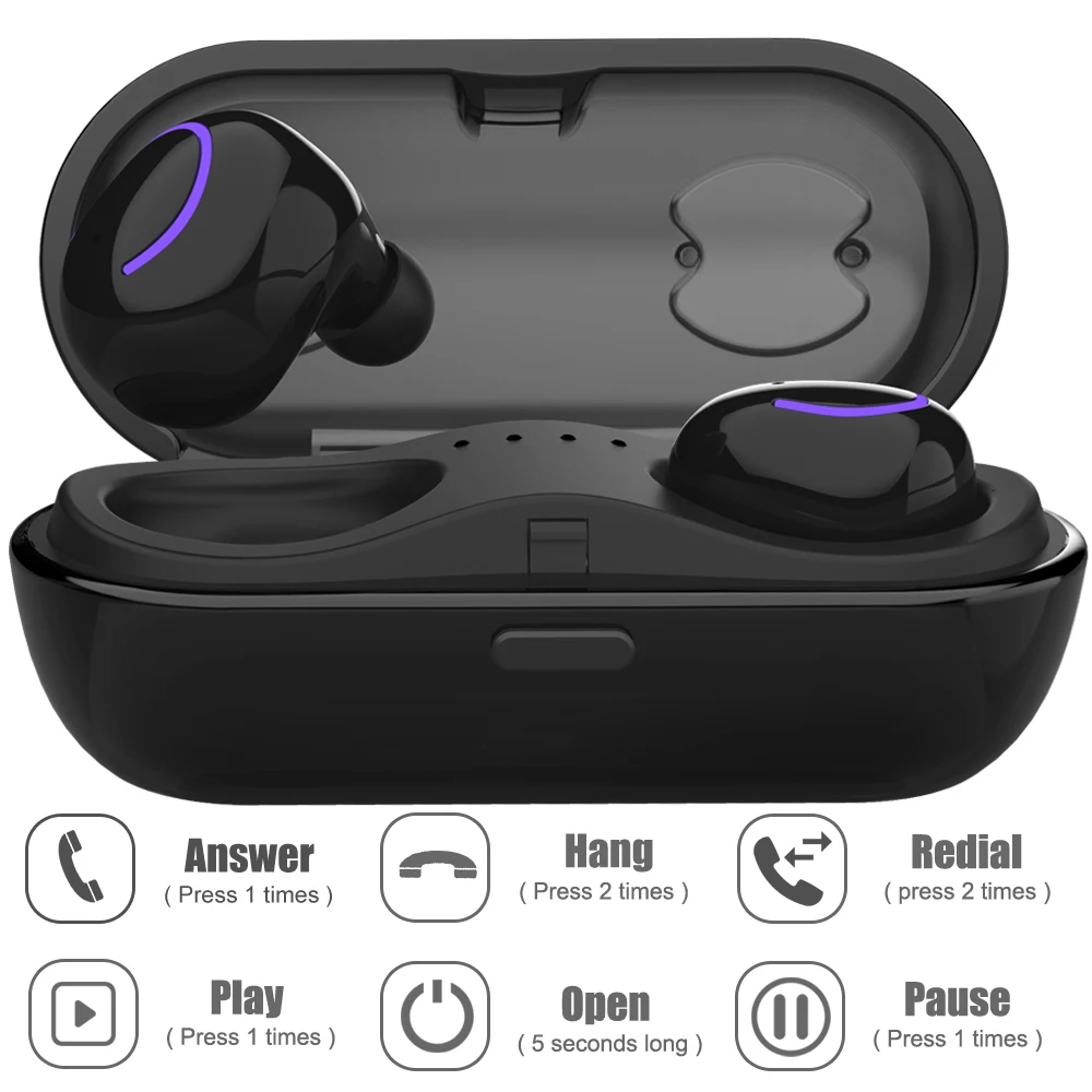 TWS Q18 беспроводные наушники Bluetooth настоящие стерео Спортивная гарнитура с