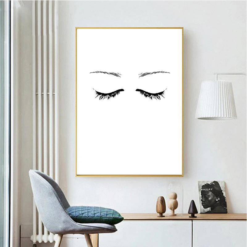 Абстрактная черно белая линия эскизов плакат печать на холсте картина для