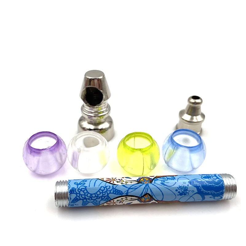 Трубка для табака цветные бусины съемная металлическая трубка с пластиковой
