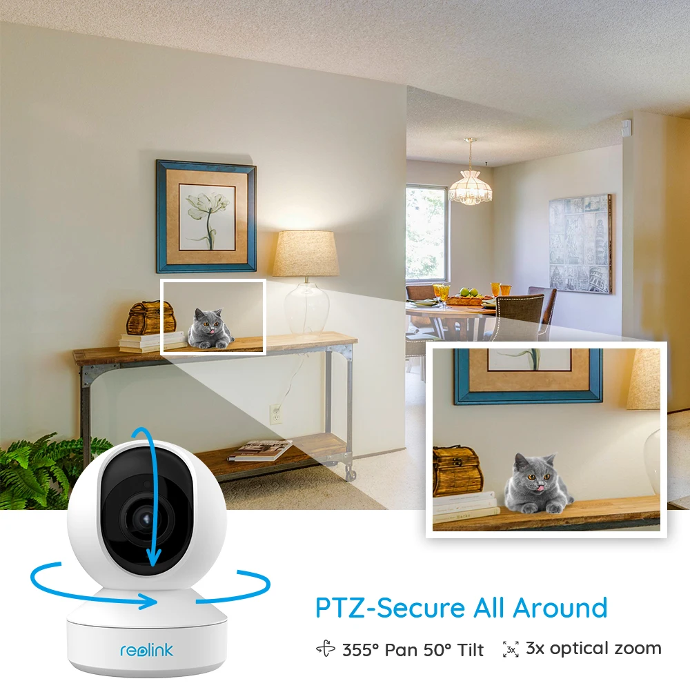 Reolink 5MP PTZ домашняя камера безопасности wifi 2 4G/5G 3x оптический зум