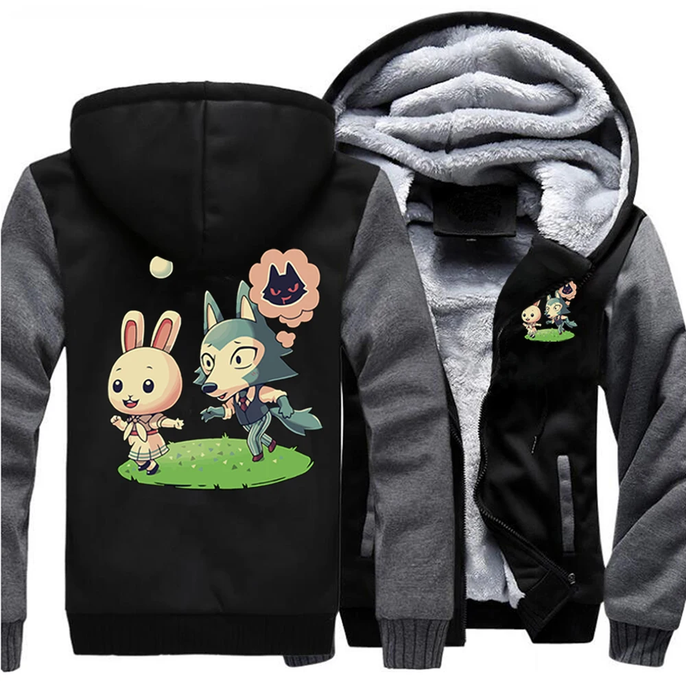 

Осень-зима 2020, Kawaii Rabbit And Wolf Animal, новый стиль, реглан, утолщенный Moletom Ropa Man, мужские пары, Sudaderas Hombre Ropa
