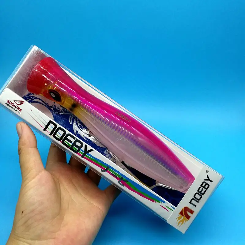 Noeby 1 шт. Topwater big Poppers 43 г/81 г/154 г 6 цветов глубокие морские рыболовные приманки верхняя вода тунец твердая приманка тройные Крючки - Цвет: 9602 154g  104