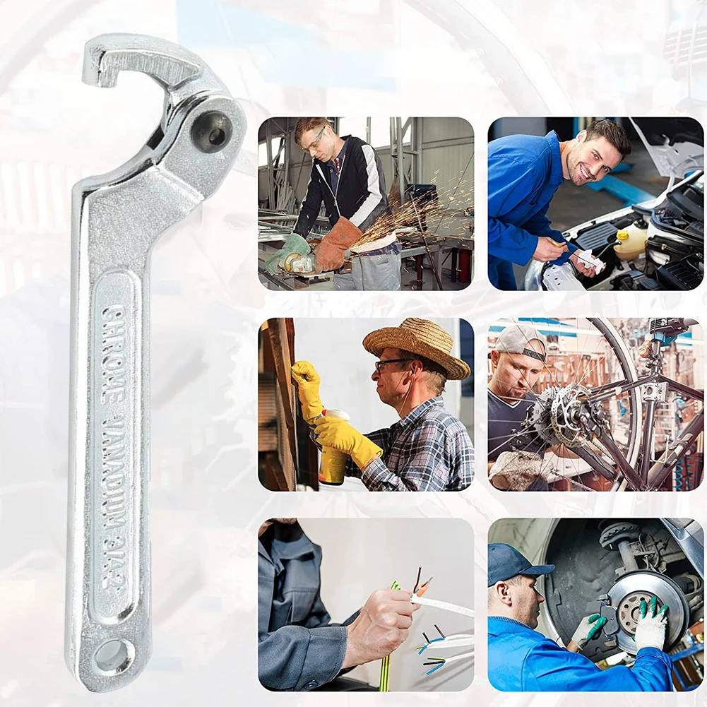 

C Spanner Adjustable Spanner Wrench Tool Mechanical Equipment Square Head 19-51mm Used To Tighten Collars And Nuts On Bearings