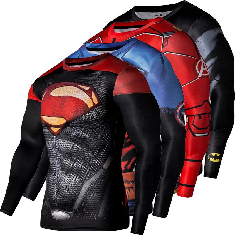 

Compression Shirt Workout Training Fitness Men Cosplay Rashgard Plus Size Bodybuilding T shirt 3D Printed Sports Tops For Male