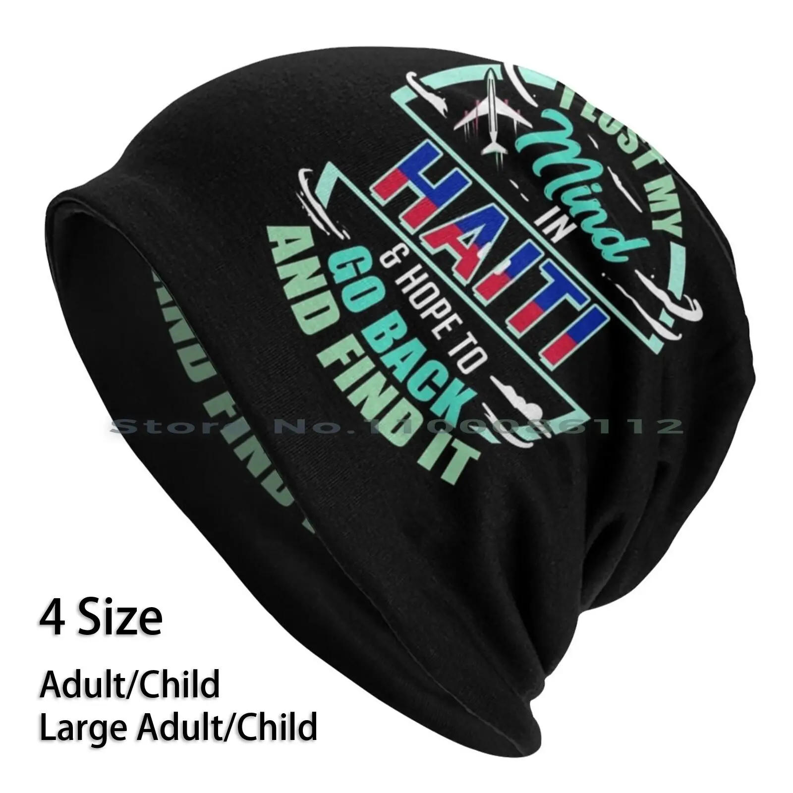 

Haitian Flag | I Lost My Mind In Haiti Beanies Knit Hat Traveler Traveling Vacation Hatian Port Au Prince Carrefour Delmas