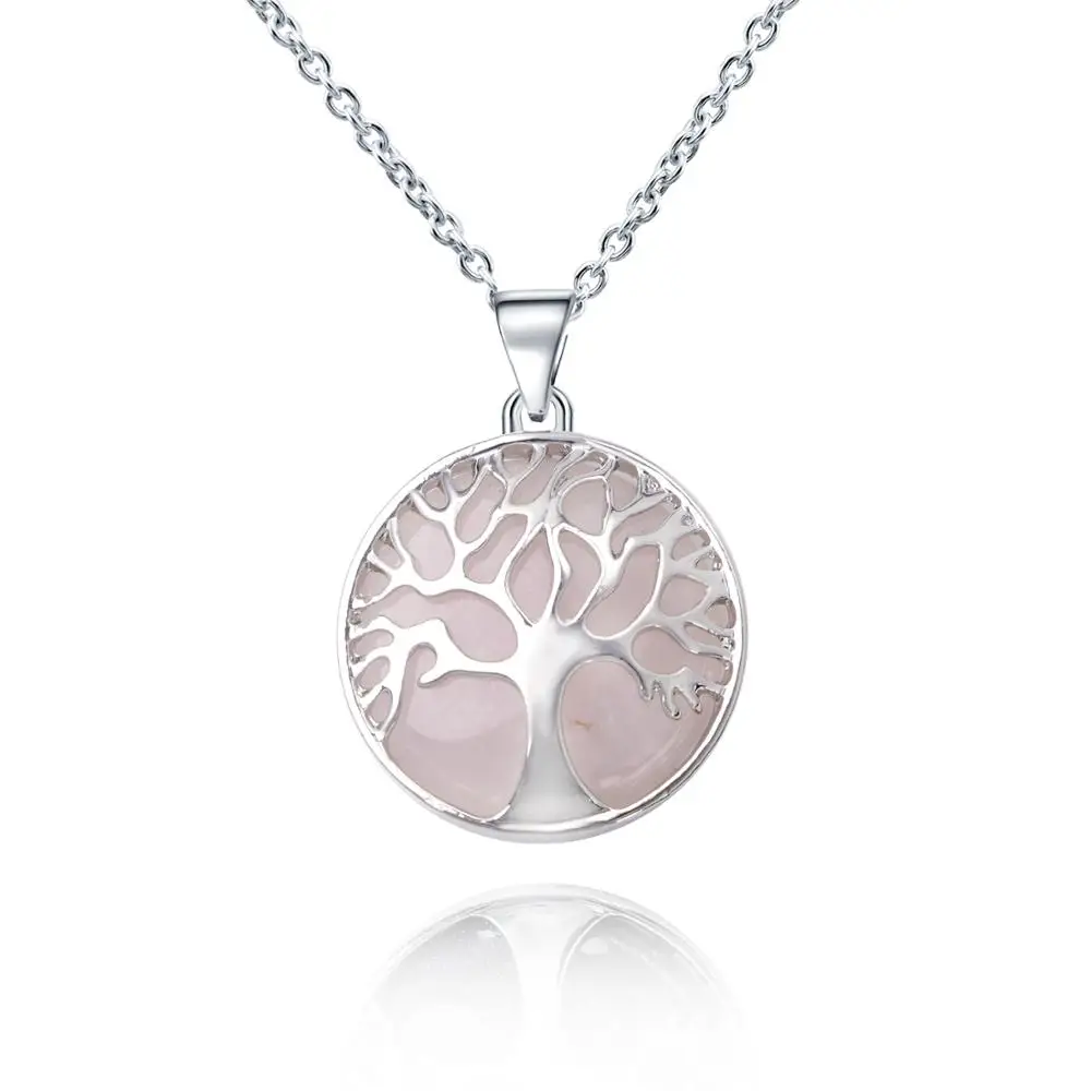 Кулон Древо жизни ожерелье с натуральным драгоценным камнем кристаллами