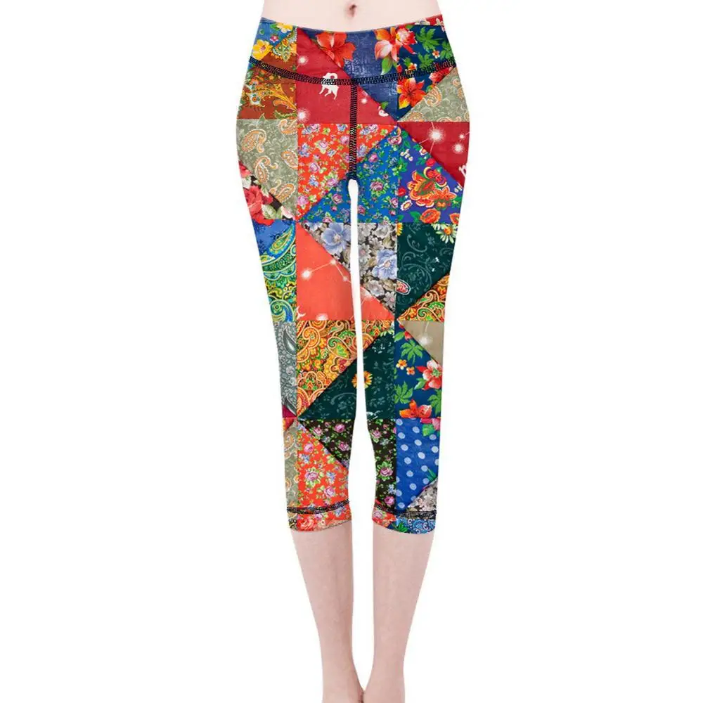 Женские Штаны Для Йоги разноцветные абстрактные геометрические штаны с принтом