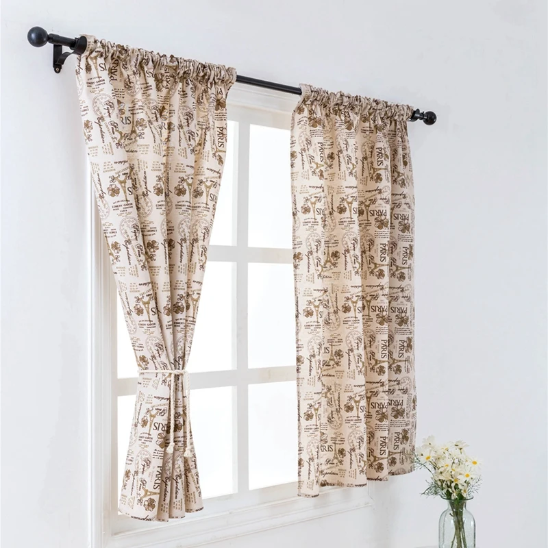 Плотные термоизолированные шторы с принтом в клетку и полоску короткие карманы