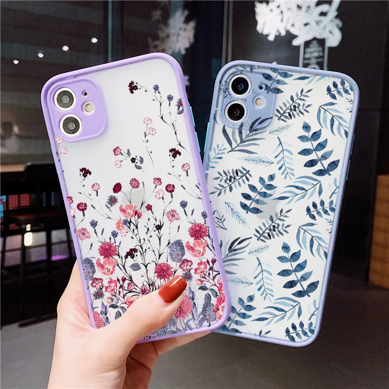 hand painted phone case for iphone x xs max xr flower cover hard shockproof case for iphone 6s 7 8 plus se 2 13 12 11 pro max free global shipping