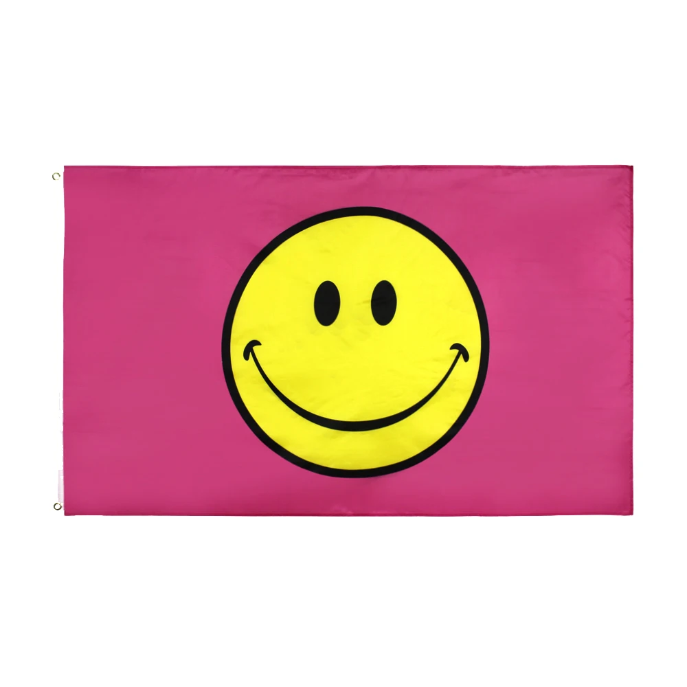 Yehoy 3x5fts веселое лицо розовый smiley smile Flag для украшения|Флаги баннеры и аксессуары| |