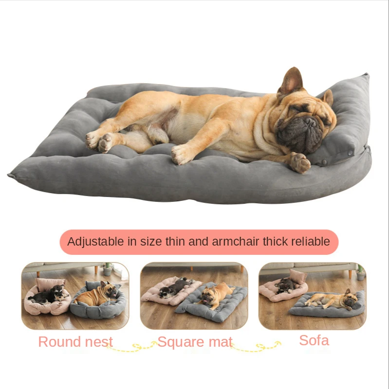 Cama suave para perro, Perrera de ante, tumbona para mascotas, camas lavables y transpirables para perros peque&ntilde;os, medianos y grandes, suministros para mascotas-4