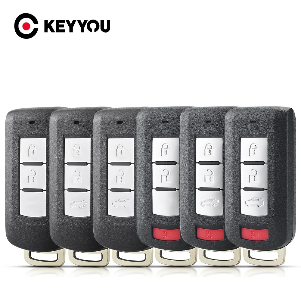 

KEYYOU 2/3/4 Buttons Smart Remote Key Shell For Mitsubishi Lancer Outlander ASX Eclipse Cross Pajero Keyless Entry Car Key Case