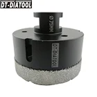 Алмазное корончатое долото для бурения керамической плитки, гранита, мрамора, диаметр 75 мм, DT-DIATOOL, 1 шт., M14, сверло каменное