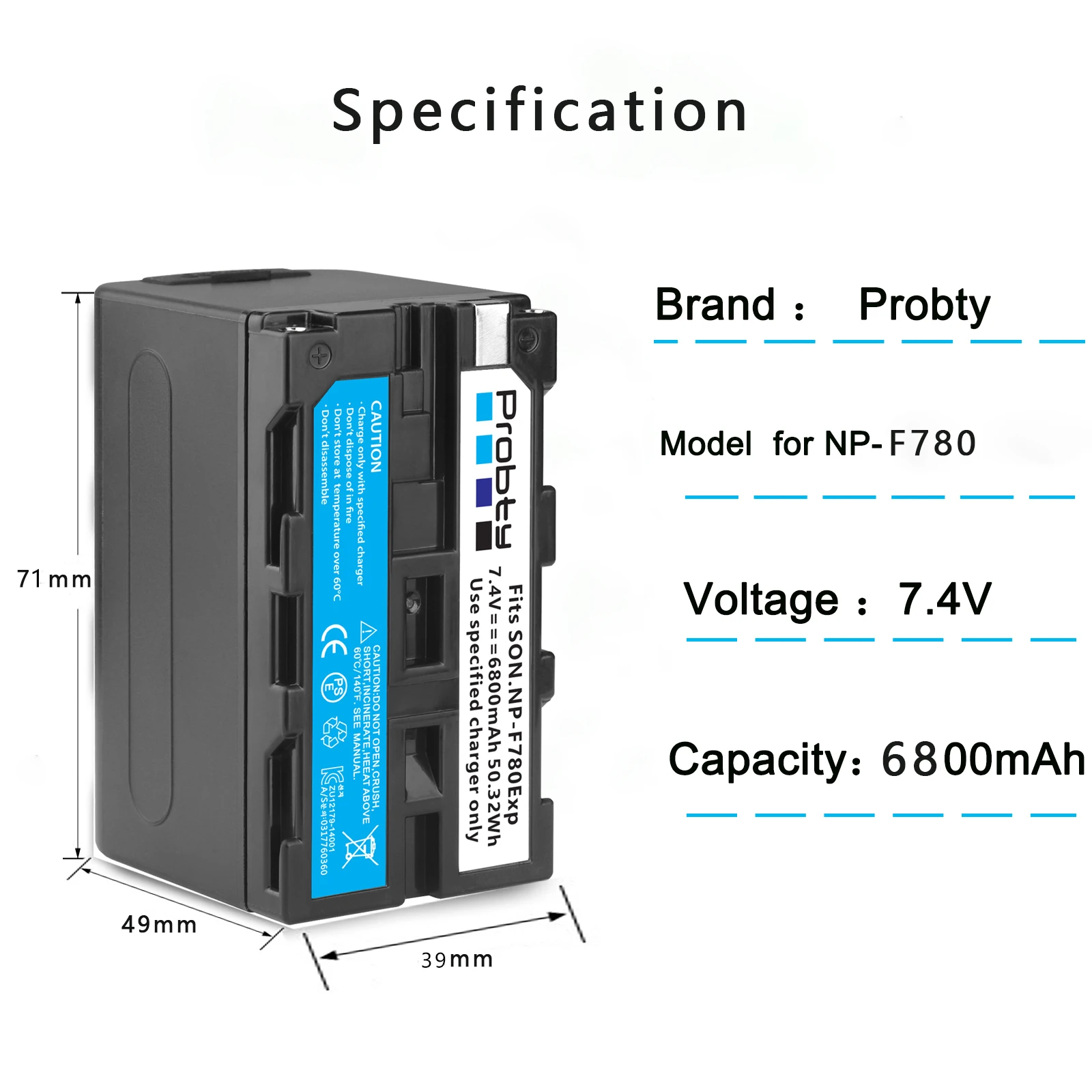 8800 мА · ч NP-F970 USB Выходная батарея со светодиодным индикатором питания для Sony NP-F980