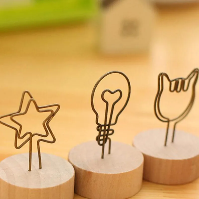 4 см креативный круглый деревянный железный зажим для фото Памятка имя карты