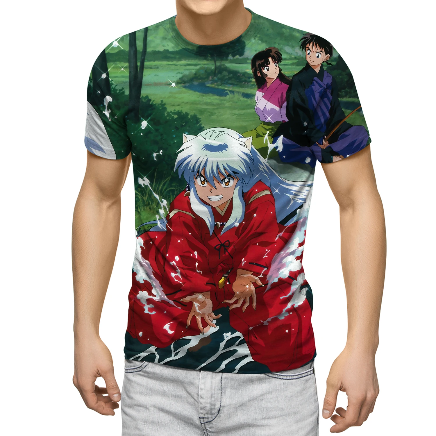 Футболка мужская оверсайз в стиле Харадзюку тенниска с принтом персонажа аниме