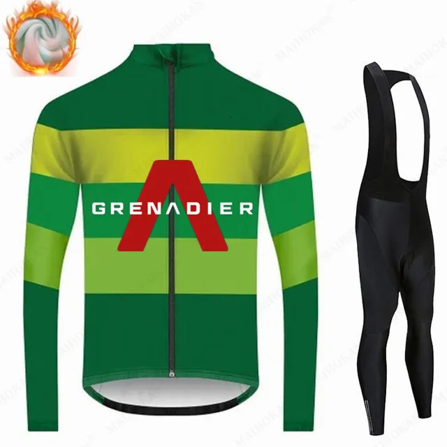 

2021, комплект из Джерси для велоспорта гренадного цвета, Зимняя Теплая Флисовая одежда для велоспорта, мужской костюм с длинным рукавом для ш...