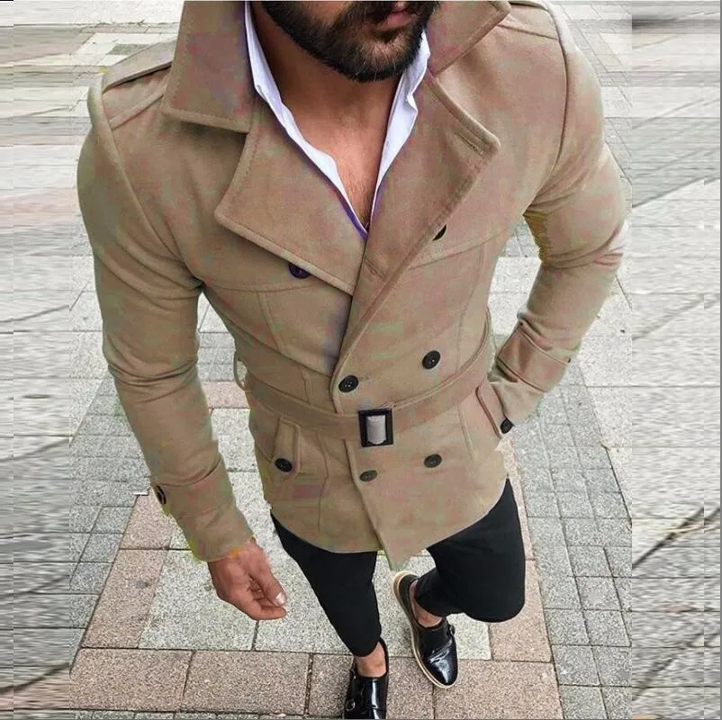 Зимняя мода для мужчин Abrigo Hombre, Приталенный кардиган, пальто, пальто, куртка, однотонная Длинная ветровка, одежда, Тренч, пальто, мужские топы