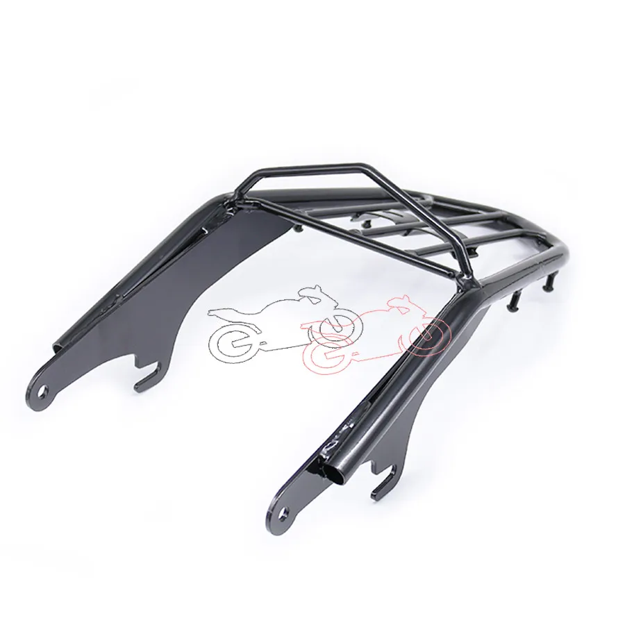 Мотоцикл Задняя багажная полка Кронштейн сиденья глянцевый черный сталь для