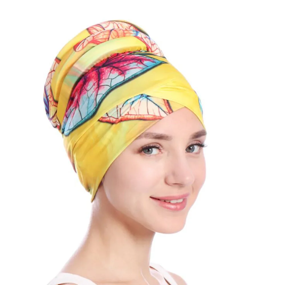 

New Style Hats For Women Headband Muslim Baotou Cap Cotton Pullover Cap Turban Hat Female Wrap Cap Hijab Floral Print Hat