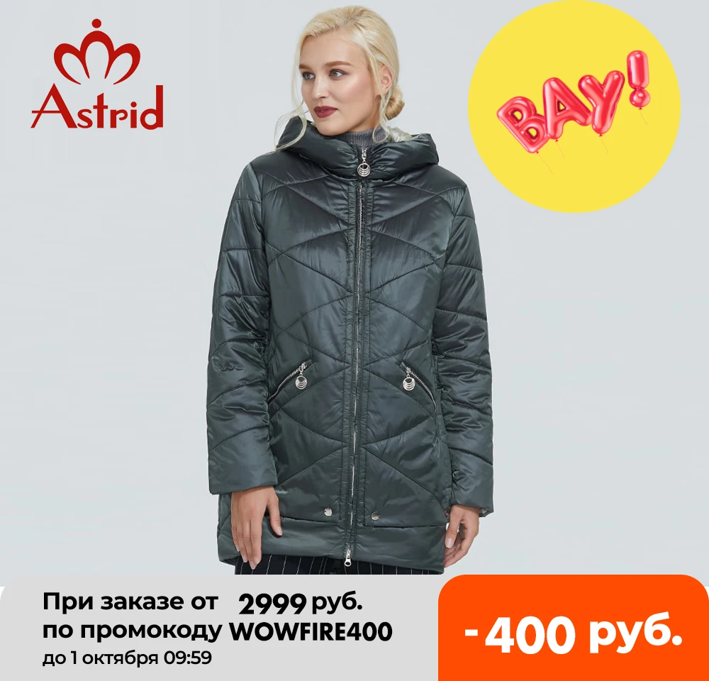 

2021 Astrid winter jacket women Contrast color Waterproof fabric with cap design thick cotton clothing warm women parka AM-2090