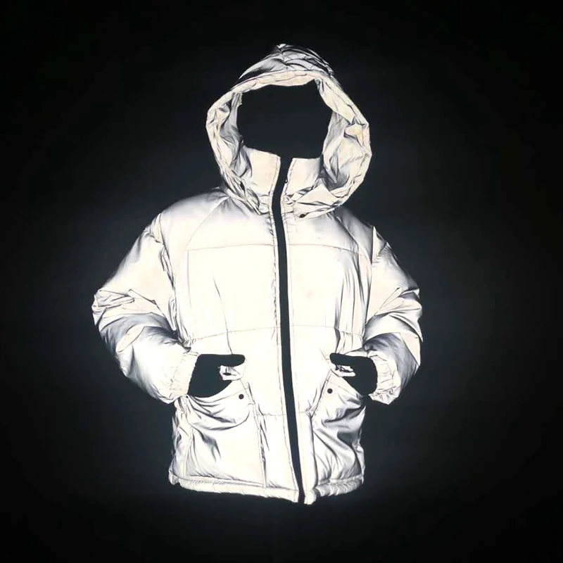 

2021 Зима Светоотражающие пальто с хлопковой подкладкой для мужчин теплый уплотненный жакет с капюшоном; Модная Уличная обувь размера плюс т...