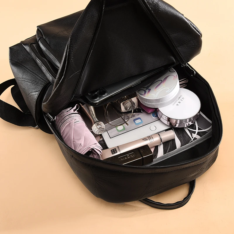

Large Capacity Fashion Backpack Bags for Teenage Girls Soft Leather Backpacks Vintage Female Bags for Women Backpack Mochila