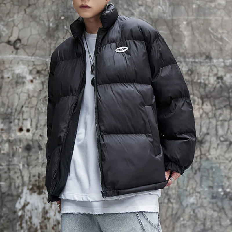 

Privathinker 2021 New Men Parkas Solid Color Stand Collar Streetwear Hip Hop Fashion Male Winter Coats Warm Casual Jackets