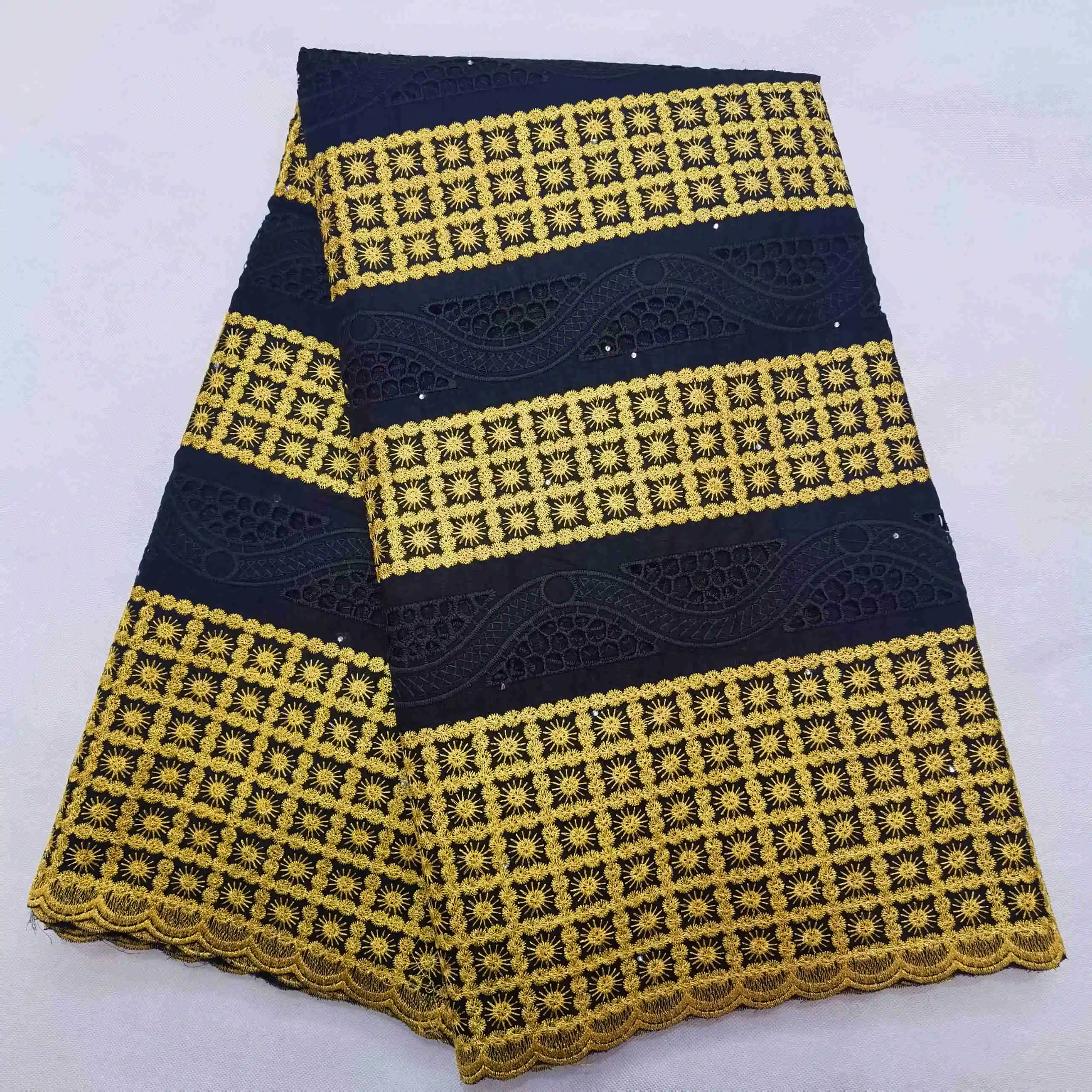 Белая кружевная ткань швейцарская вуаль хлопчатобумажная африканская высокого