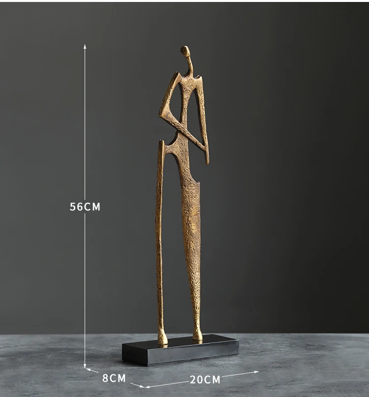 

Modern Gold Abstract Figures Statue Decoration Lving Room Hotel Office Desktop Marble Ornament Home Decoration Crafts Layout