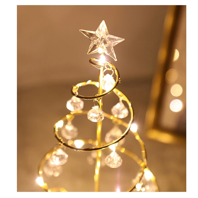 

Led Christmas Lights Crystal Christmas Tree Lights Room Bedroom Table Lamp Copper Line Night Light Copper Wire Night Light