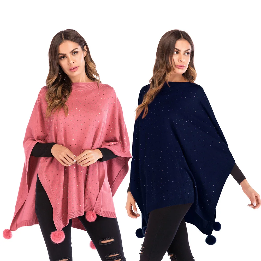 Joineles элегантные однотонные осенние женские накидки свитеры с круглым вырезом