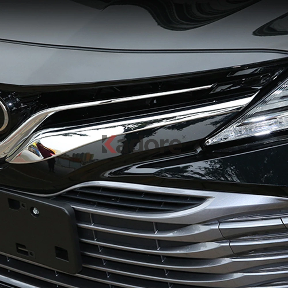 Для Toyota Camry XV70- ABS хром верхняя Передняя решетка гриль крышка отделка молдинг Авто Внешние аксессуары наклейка на автомобиль