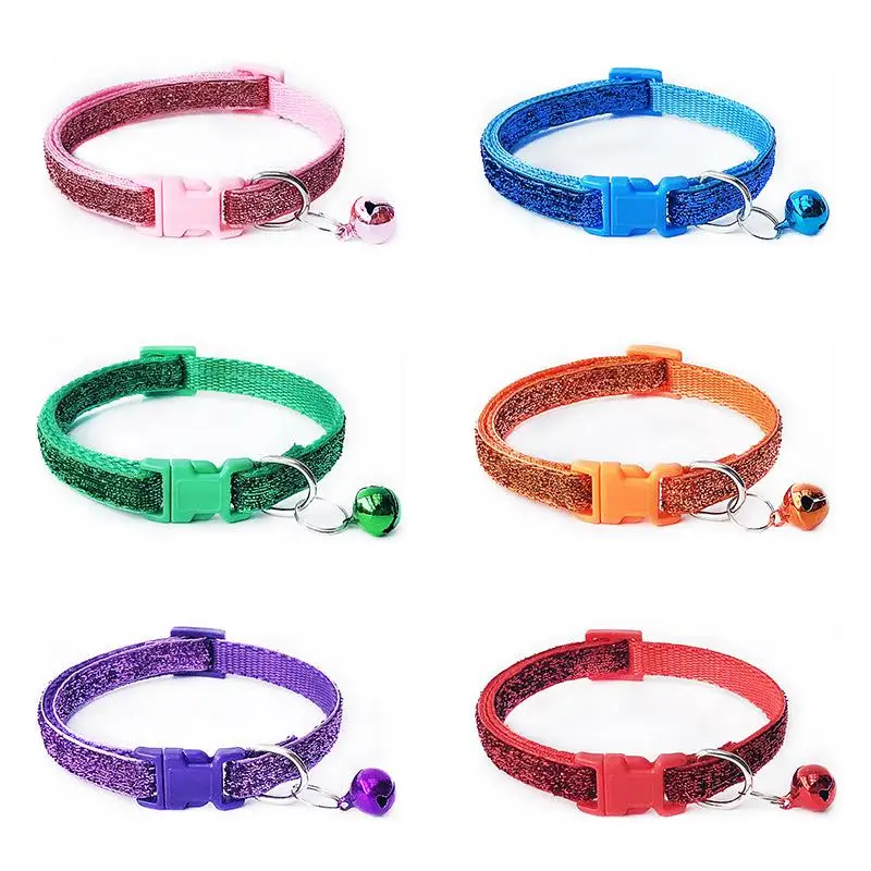 Нейлоновый ошейник для собак блестящий поводок ошейники Перро с колокольчиком