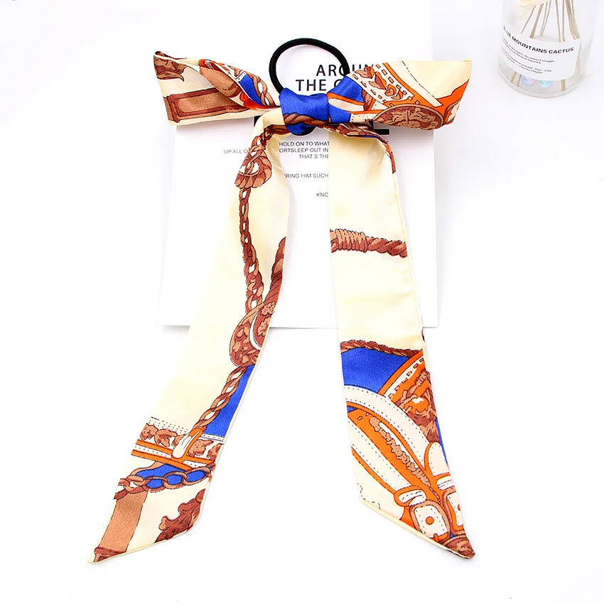 Резинки для волос в богемном стиле эластичные ленты с большим цветочным принтом