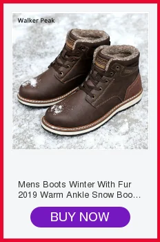 Winter Ankle Boots mens Genuine Leather Snow Boots Big Size 38-50 Outdoor Warm Winter Shoes for Men Anti-cold Boots Walker Peak