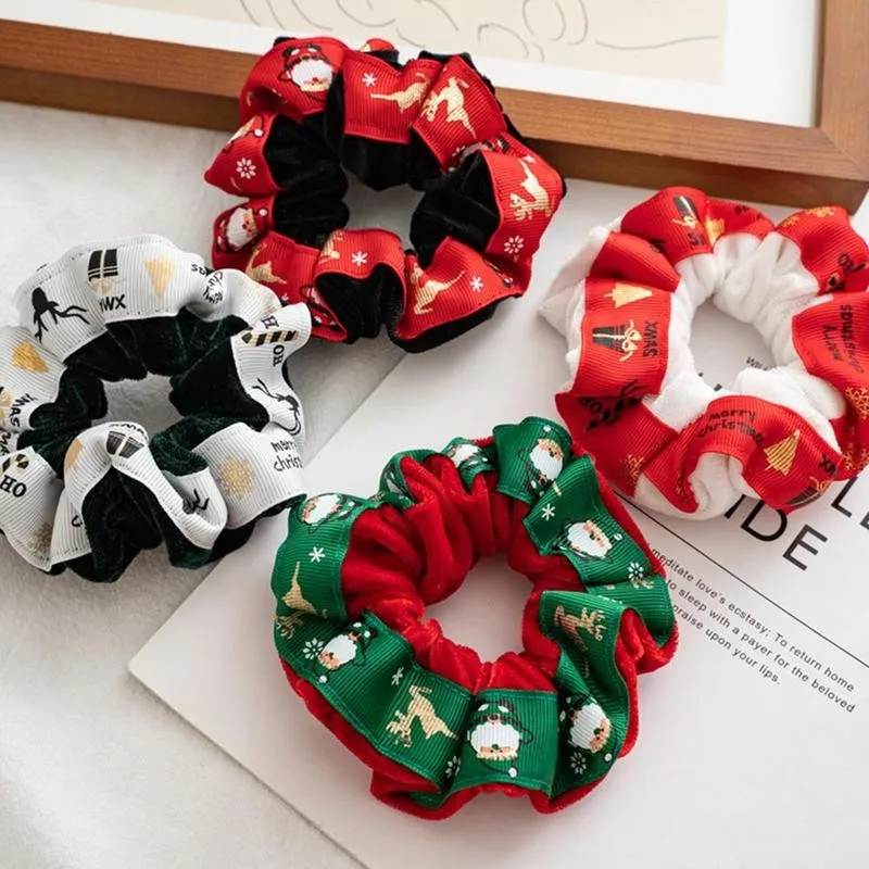 

Elastic New Handmade HeadBands 2020 Fashion Christmas Scrunchie Hair Rope Ponytail Holder Headdress Hair Accessories