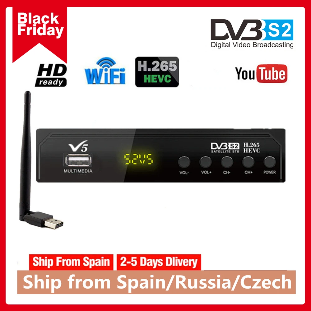 Лидер продаж в Европе Чехии Испании России Full hd DVB S2 спутниковый ТВ-приемник с Wi-Fi