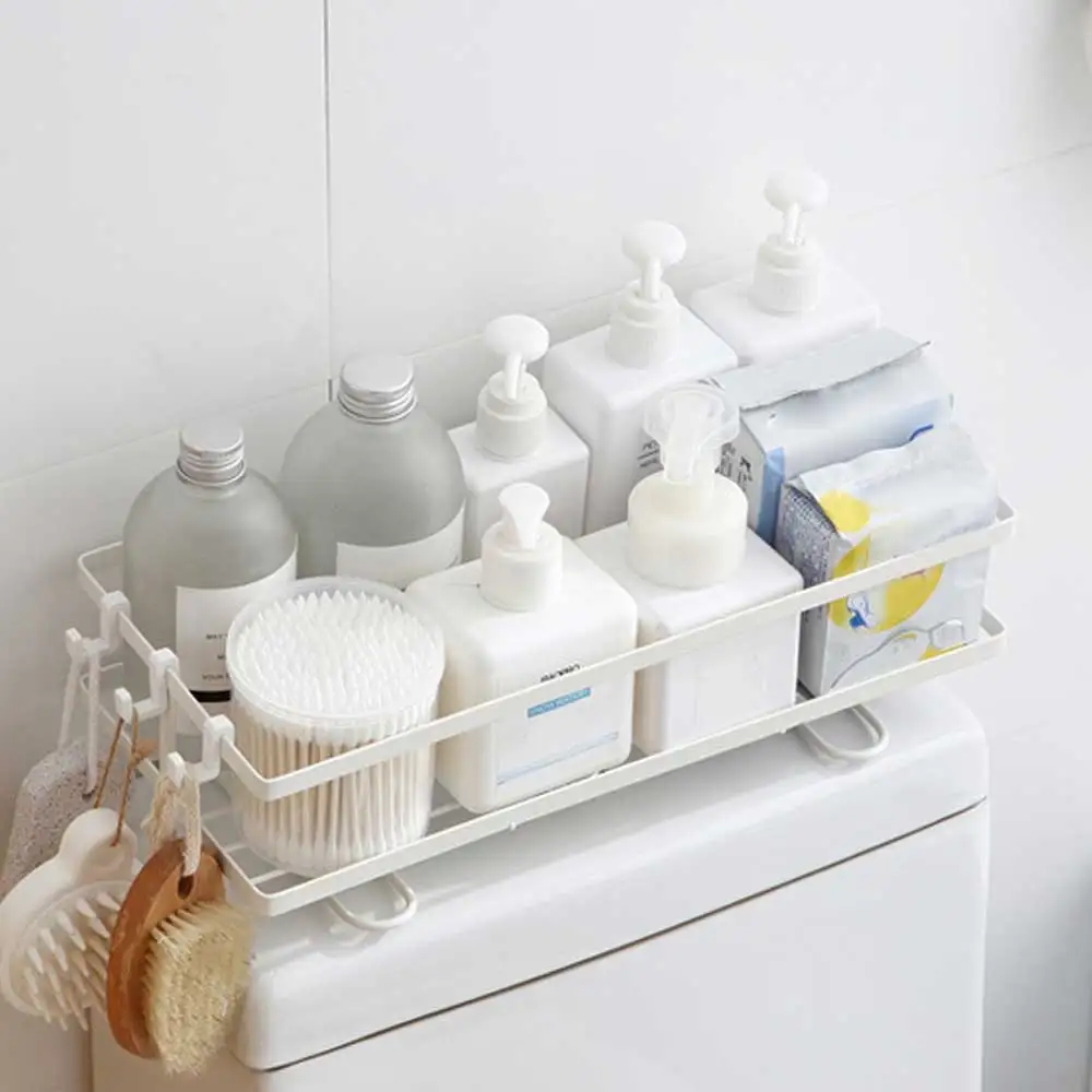 

Bathroom Storage Shelves Over The Toilet Drain Rack Household Punch-free Space Saver Bathroom Kitchen Organizer Shelf Artifact