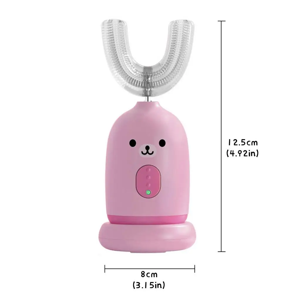 

Cute Chick Cartoon Shape Innovative Smart U-shaped Brush Kids Sonic Electric 360 Degrees Rechargeable Toothbrush For Kids 2-12Y