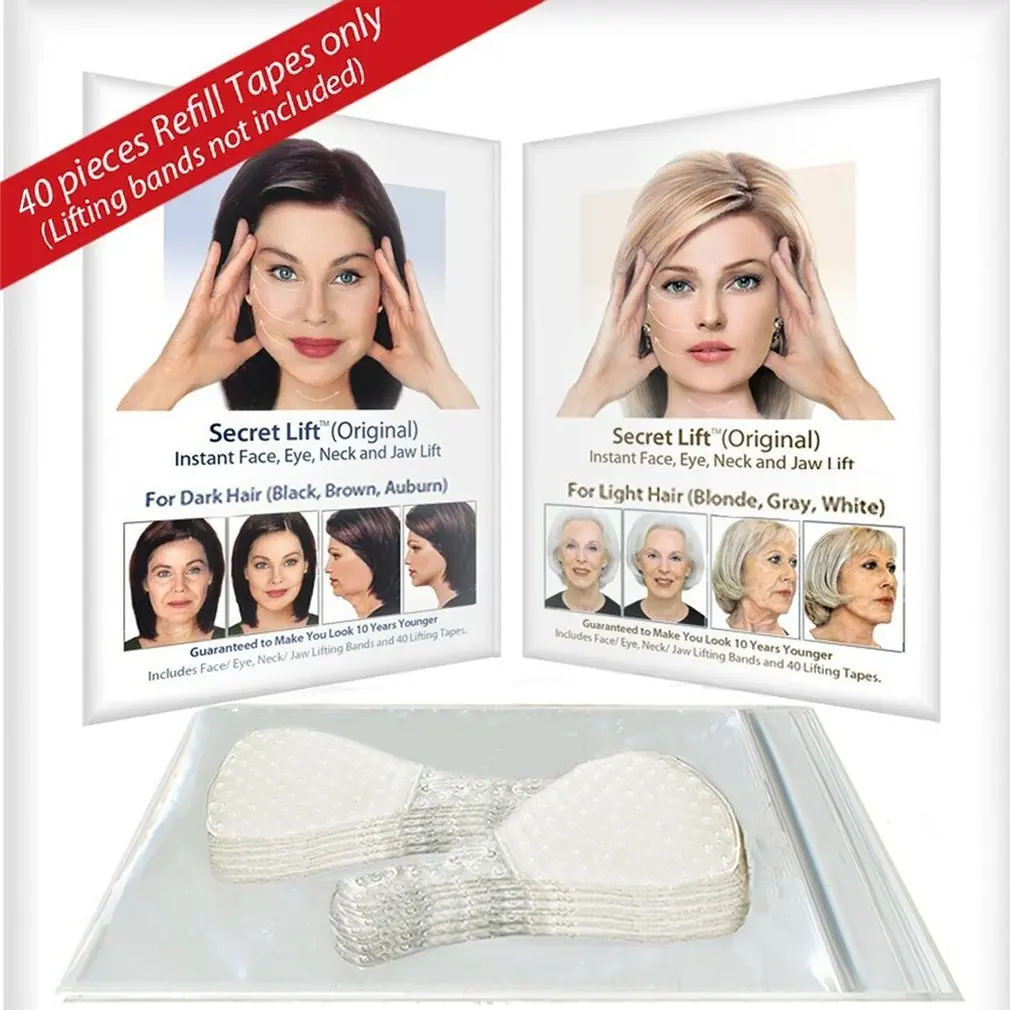 

40Pcs Invisible Thin Face Facial Stickers Facial Line Wrinkle Flabby Skin V-Shape Face Lift Tape Scotch Beauty Face Lift Tools