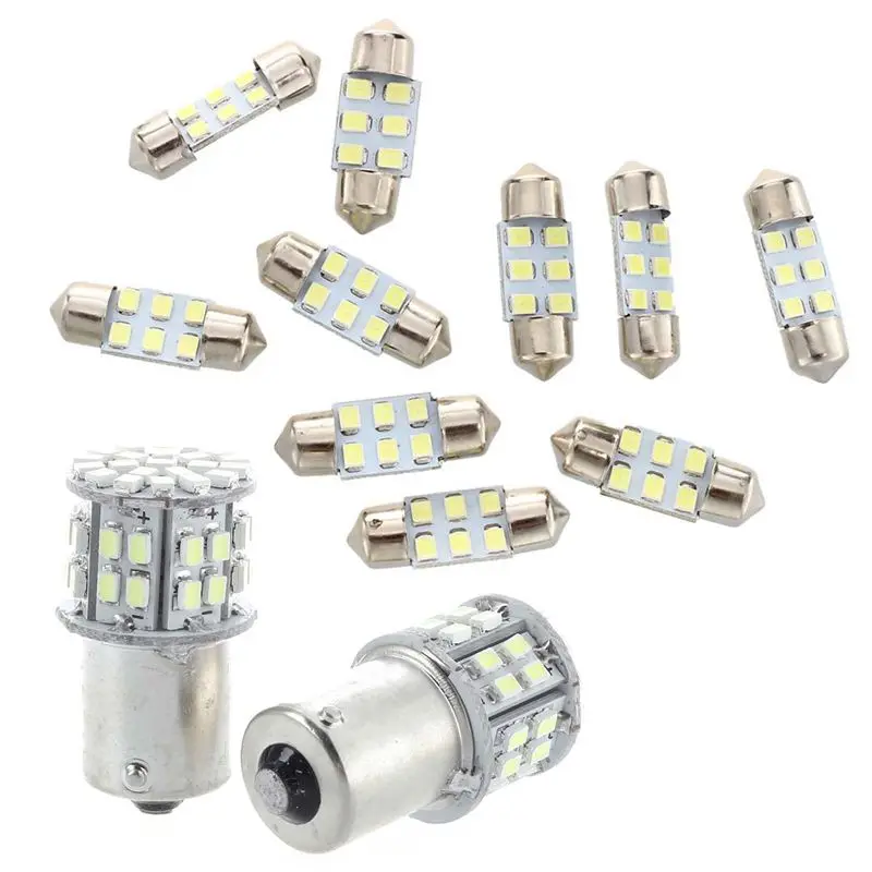 10 шт. 31 мм 3528 SMD 6 светодиодный ные лампы e Festoon White и 2 1156 50 12 В автоматический белый