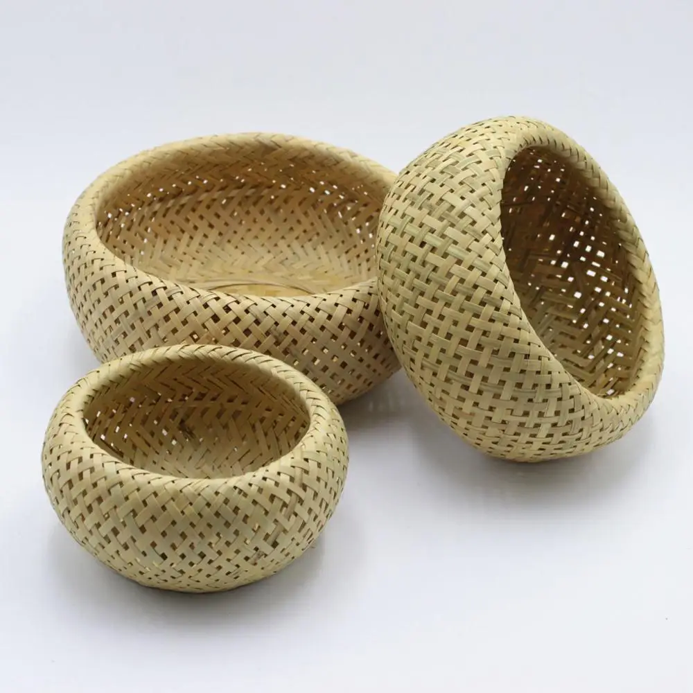 Бамбуковая плетеная корзина для хранения двойное Птичье гнездо фруктов тарелка