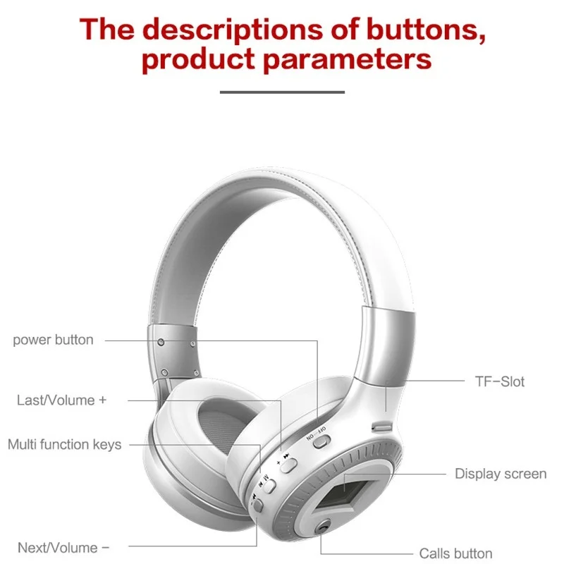 Складные наушники Беспроводной стерео Bluetooth гарнитура с микрофоном слот для карт