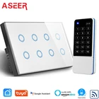 Дистанционное управление, Wi-Fi переключатель, 8 каналов, стандарт Великобритании, переменный ток 110-240 в, прозрачное стекло, 8 каналов света, wi-fi переключатель, стандарт Google