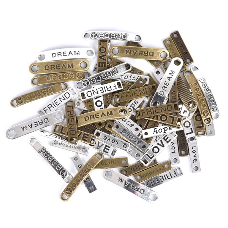 80 шт микс Античная Щепка вдохновения сообщение буквенный ярлык подвески